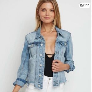 Blank NYC Light Blue Raw Hem Denim Jacket size XS